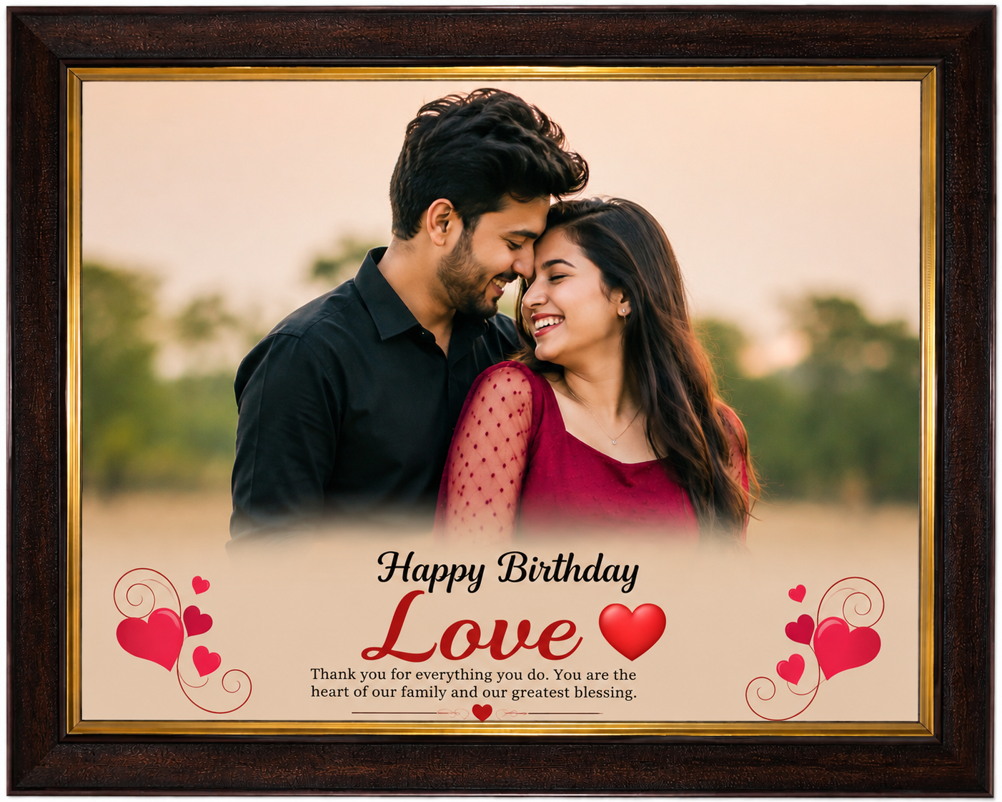 Personalized Big Photo Frame 16×14 Inch | Premium Wall Hanging Photo Frame | Custom Love & Memory Frame